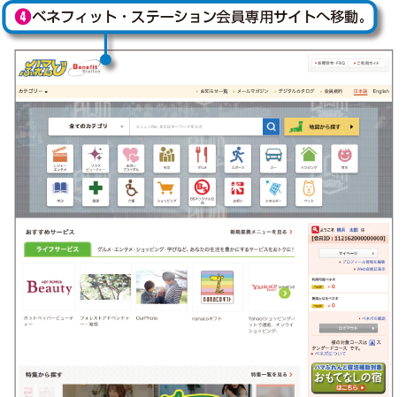 4ベネフィット・ステーション会員専用サイトへ移動。